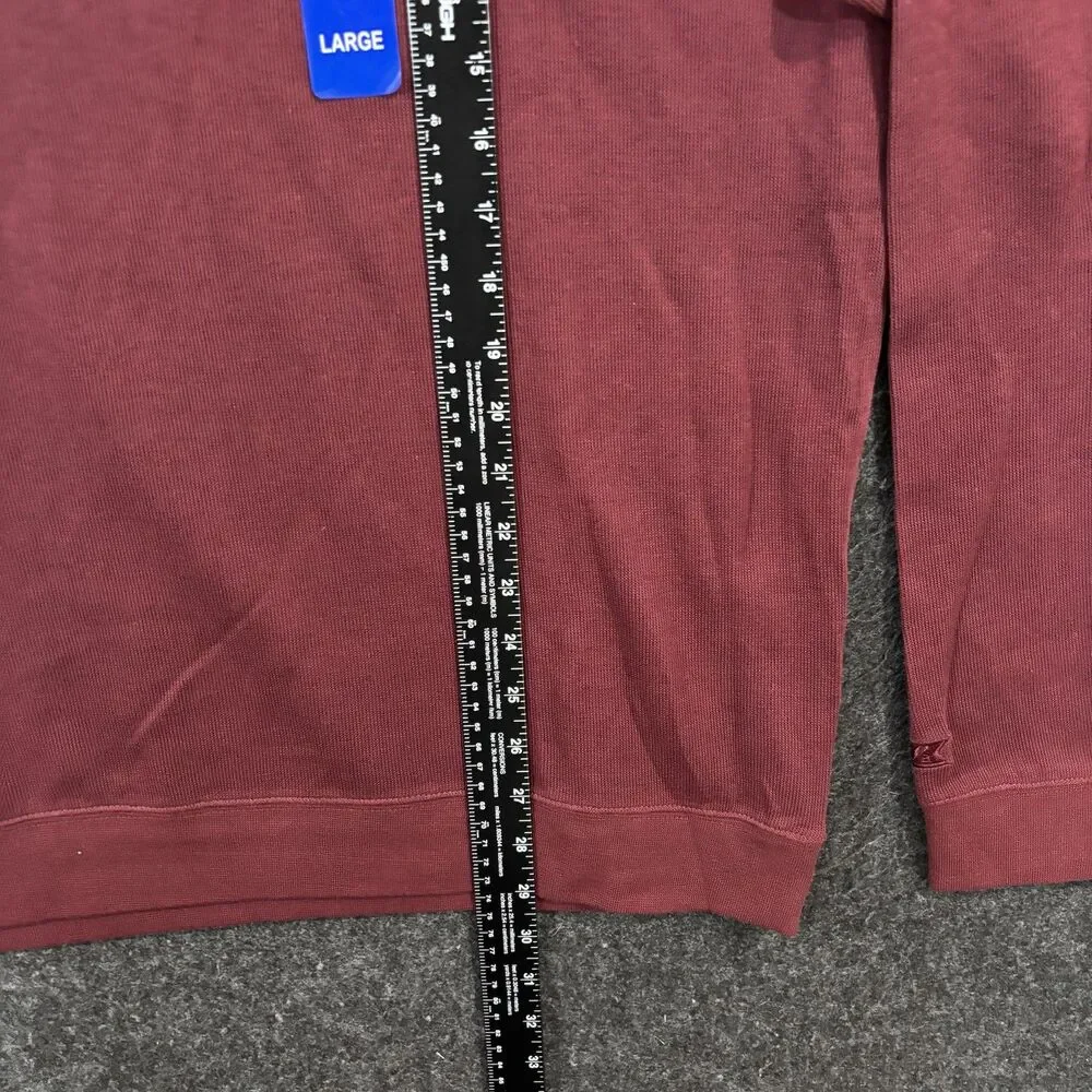 Cutter & Buck Sweater Men's Large Burgundy Pima Cotton V Neck Knit Pullover
